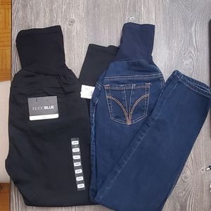 Indigo Blue maternity jeans size Large bundle of two